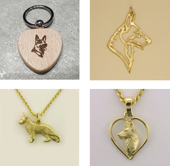 goodies pendentifs et bijoux berger allemand