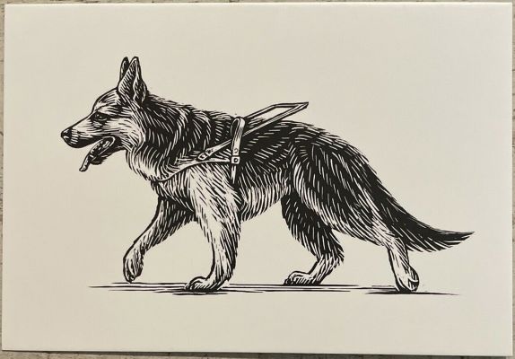 carte postale berger allemand