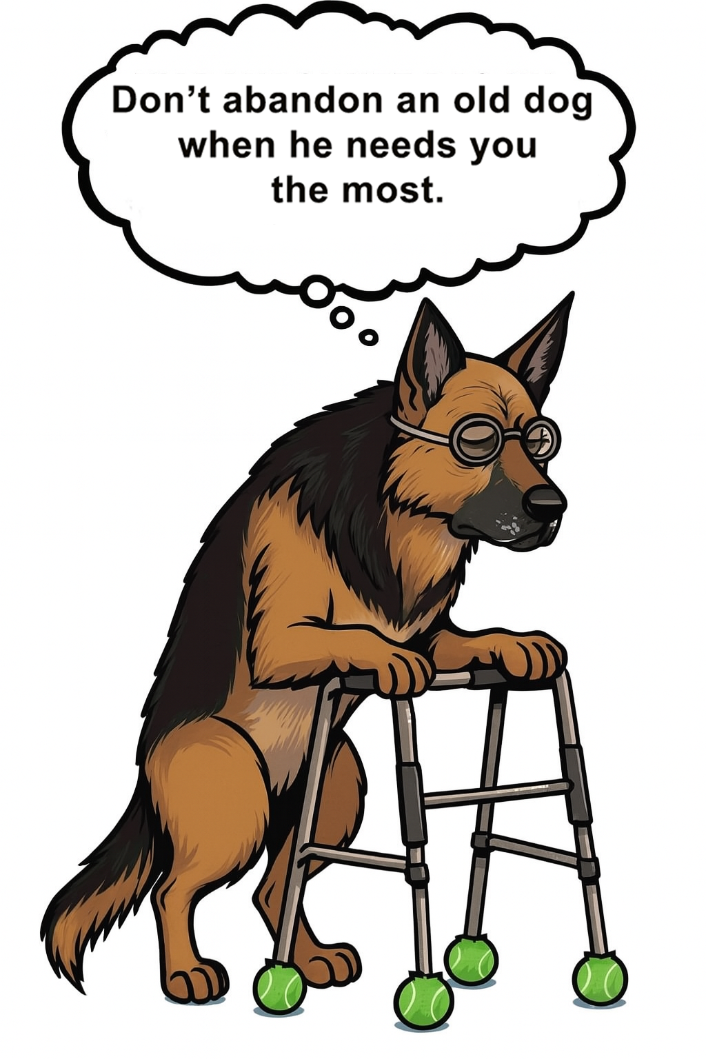 illustration old german shepherd