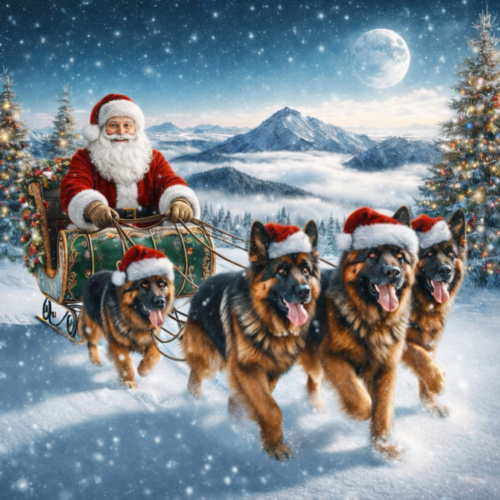 joyeuses fêtes de Noël à tous les amis du berger allemand !