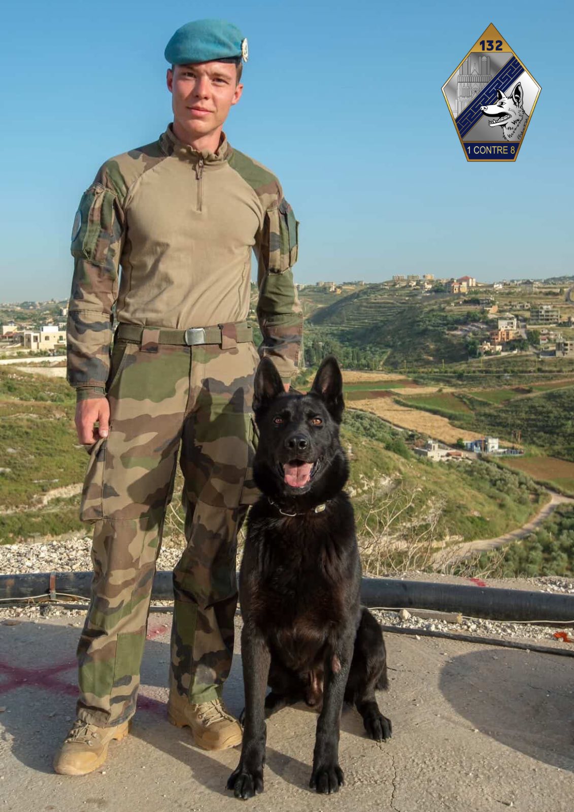 Le sergent Anicet Girardin et son chien Ros.&nbsp;(Photo 132e RIC)